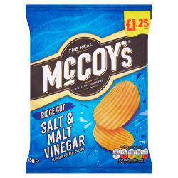 McCoy's Ridge Cut Salt & Malt Vinegar Flavour Potato Crisps 65g