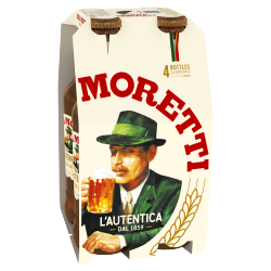 Birra Moretti Lager Beer 4 x 330ml Bottles
