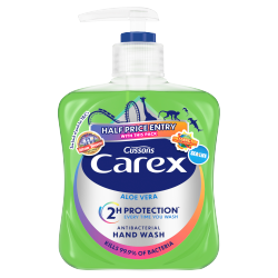 Carex Aloe Vera Antibacterial Hand Wash Gentle & Effective Liquid Hand Soap 250ml