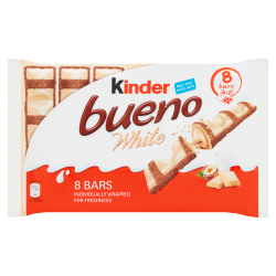 Kinder Bueno White Milk and Hazelnuts Bars 4 x 39g (156g)