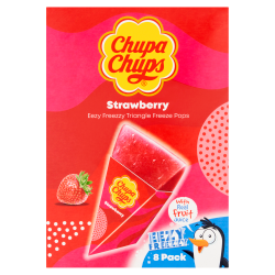 Chupa Chups Strawberry Eezy Freezy Triangle Freeze Pops 8 x 62ml (496ml)