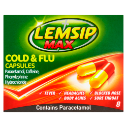 Lemsip Max Cold & Flu Capsules 8 Capsules