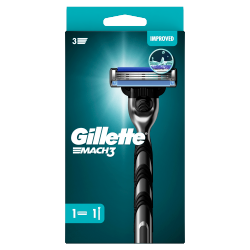 Gillette Mach3 Razor For Men, 1 Gillette Razor, 1 Razor Blade Refill
