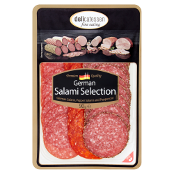 Delicatessen Fine Eating German Salami Selection 24 Slices 90g