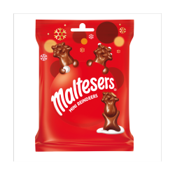 Maltesers Reindeer Chocolate Christmas Mini Treats Bag 59g Clip Strip