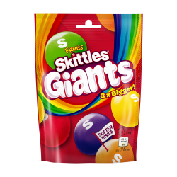 Skittles Giants Vegan Chewy Sweets Fruit Flavoured Pouch Bag 141g