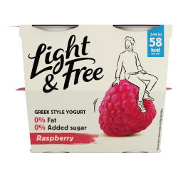 Light & Free Raspberry Greek Style Yogurt 4 x 115g (460g)