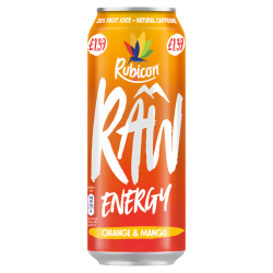 Rubicon Raw Energy Orange & Mango 500ml