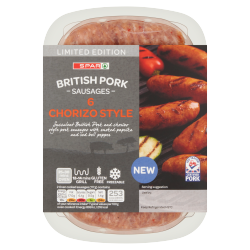 SPAR Limited Edition 6 Chorizo Style British Pork Sausages  400g