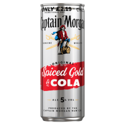 Captain Morgan Original Spiced Gold & Cola Ready to Drink Premix Can 250ml PMP Â£2.19