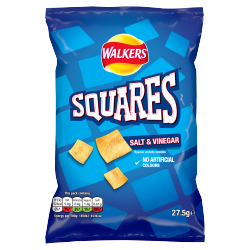 Walkers Squares Salt & Vinegar Snacks Crisps 27.5g