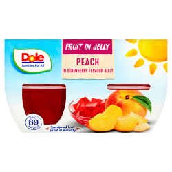 Dole Peach in Strawberry Flavour Jelly 4 x 123g (492g)