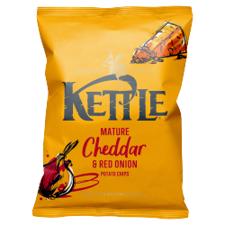 Kettle Mature Cheddar & Red Onion Potato Chips 130g