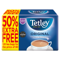 Tetley Original Tea Bags x120 (50% Extra Free)