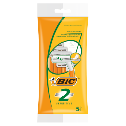 BIC 2 Sensitive Disposable Men's Razors - Pack of 5