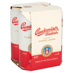 Budweiser Budvar Original Czech Lager 4 x 500ml