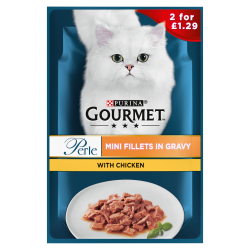 Gourmet Perle Mini Fillets in Gravy with Chicken 85g