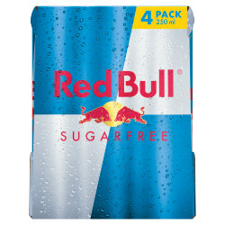 Red Bull Energy Drink, Sugar Free, 250ml (4 Pack)