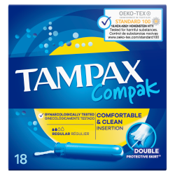 Tampax Compak Regular Tampons With Applicator X18