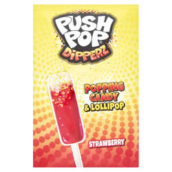 Push Pop Dipperz Strawberry Popping Candy & Lollipop 12g
