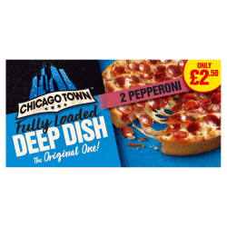 CHICAGO TOWN Fully Loaded Deep Dish Pepperoni Pizzas 2 x 155g (310g)