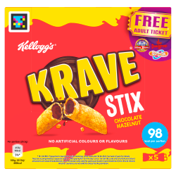 Kellogg's Krave Stix Chocolate Hazelnut 5 x 20.5g (102.5g)