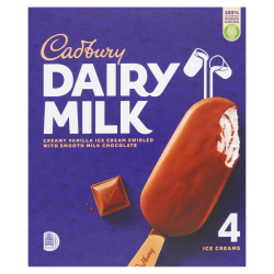 Cadbury Dairy Milk Ice Creams 4 x 100ml (400ml)