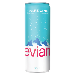 evian Sparkling Natural Mineral Water Can 330ml