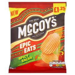 McCoy's Epic Eats Spicy Salsa Flavour Ridge Cut Potato Crisps 65g