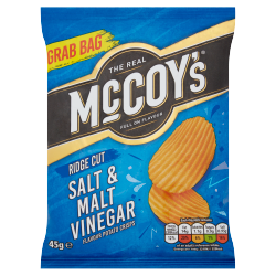 McCoy's Ridge Cut Salt & Malt Vinegar Flavour Potato Crisps 45g