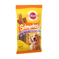 Pedigree Schmackos Adult Dog Treats Multi Mix 12 Strips 86g