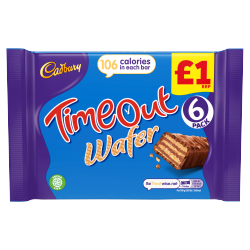 Cadbury Timeout Wafer Bar 6 Pack Â£1 121.2g