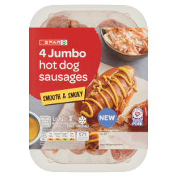 SPAR 4 Jumbo Hot Dog Sausages 400g