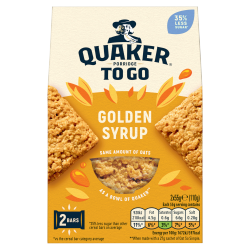 Quaker Porridge To Go Golden Syrup Breakfast Bars 2x55g