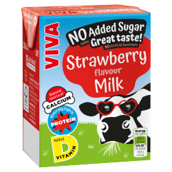 VIVA Strawberry Flavour Milk Drink No Added Sugar 200ml