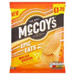 McCoy's Epic Eats Nacho Cheese Flavour Ridge Cut Potato Crisps 65g