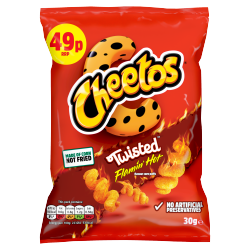 Cheetos Twisted Flamin' Hot Snacks Crisps 49p RRP PMP 30g